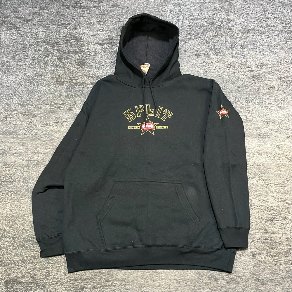 NWT Split Skateboards Sweatshirt Hoodie Large Black Vintage Y2K 2000s Skater